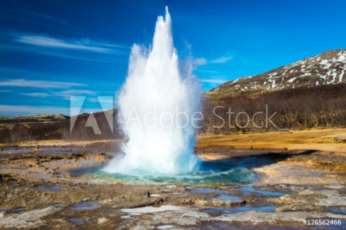 Picture of Strokkur geysir eruption Golden Circle Iceland